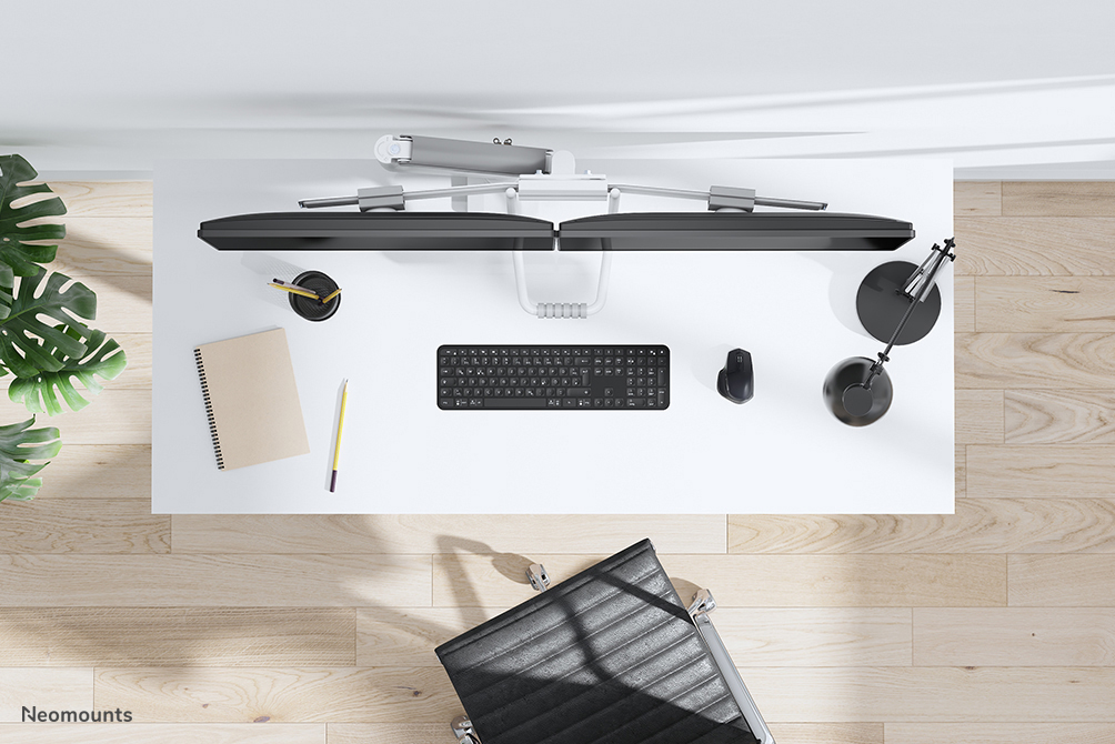 Neomounts DS75-450WH2 Braccio per monitor 17-32" - molla a gas - Topfix - 180°-stop